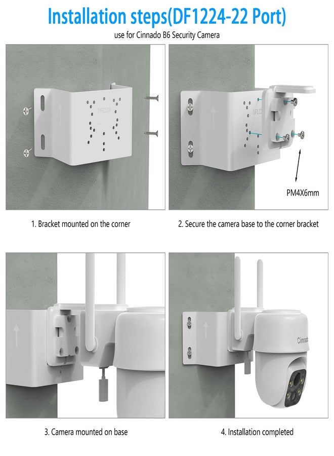 HOLACA Outside Wall Corner Mount for Cinnado B6 2K/3MP Solar Security Cameras Wireless Outdoor - Image 4
